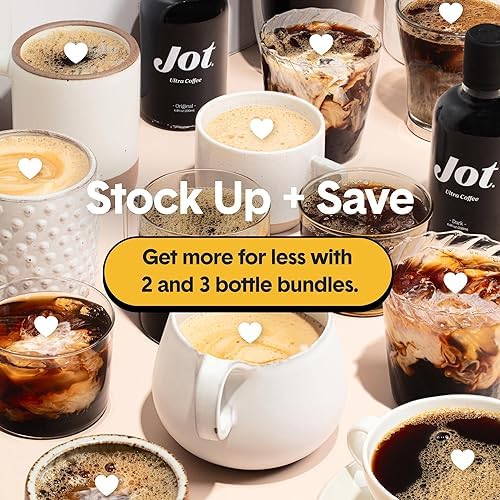 Jot Coffee Concentrate (Cinnamon Dolce) High Caffeine Cold Brew Coffee Concentrate Liquid for Iced Coffees Instant Espresso Hot or Cold Instant Coffees - Makes 14 Cups 150mg Caffeine/Tbsp No Sugar