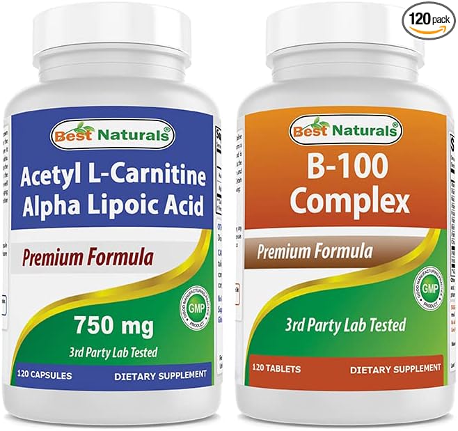 Best Naturals Acetyl L-Carnitine and Alpha Lipoic Acid 750 mg &amp B-100 Complex