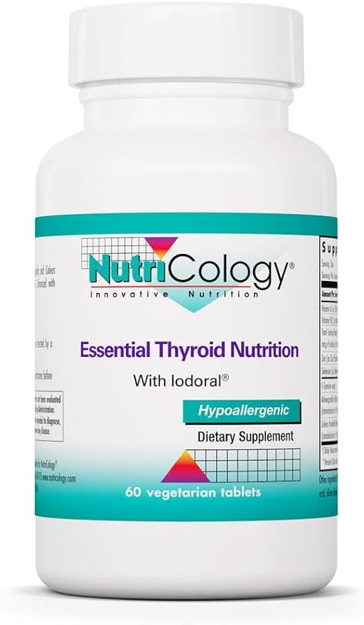 Allergy Research Group Nutricology Thyroid Nutrition with Iodoral - Thyroid Support for Men &amp Women Thyroid Complex Supplement Thyroid Health Iodine - 60 Count