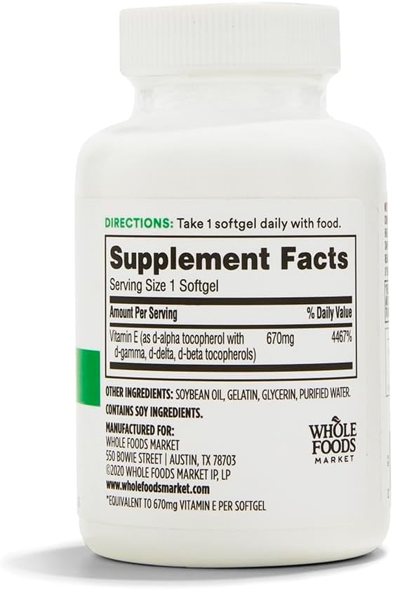 365 by Whole Foods Market Vitamin E 1000 IU 60 Count