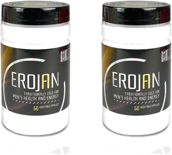 WELLOUS Erojan Energy Enhancement 60 Capsules/Bottle (Pack of 2)