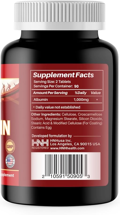 Dr.K&ampC HNHusa Mega Albumin Protein 1000mg 180 Tablets Healthy Kidney Liver Function Wellness Overall Health Support Energy Life Balance Supplement 180tabs 1pk