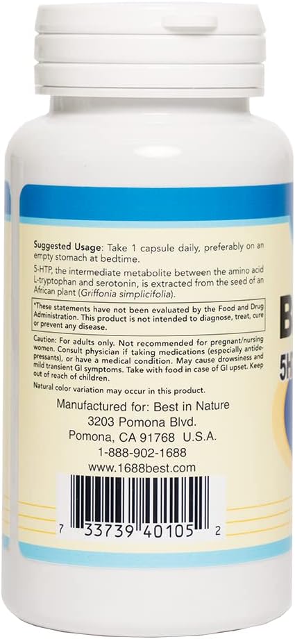 BrightUp™-5 HTP - Healthy Mood Support Supplement with Griffonia simplicifolia Extract The Intermediate Metabolite Between The Amino Acid L-tryptophan and Serotonin.