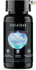 Leviathan Nutrition Liposomal Glutathione Capsules 30 Count Maximal Absorption Immune Health Antioxidant Support