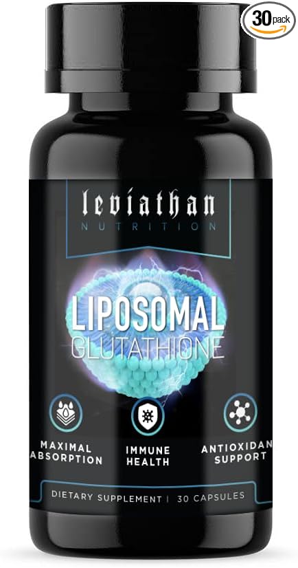 Leviathan Nutrition Liposomal Glutathione Capsules 30 Count Maximal Absorption Immune Health Antioxidant Support