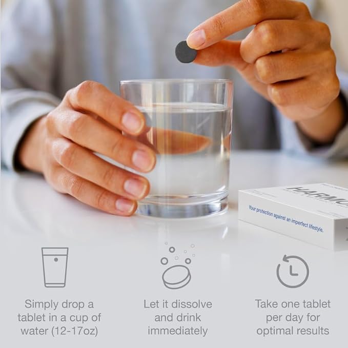 DRINK HRW Harmony Molecular Hydrogen Water Tablets: ImmunoLP20 Magnesium for Energy Boost Mental Focus Stress Support Daily Antioxidant Health Supplement (Raspberry 30 Count)
