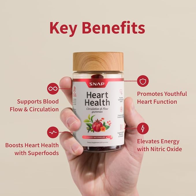 Snap Supplements Heart Health Bundle: CoQ10 Organic Beet Root Hawthorn Berry Turmeric &amp Odorless Garlic Capsules + Sugar-Free Gummies 90 Caps &amp 60 Gummies