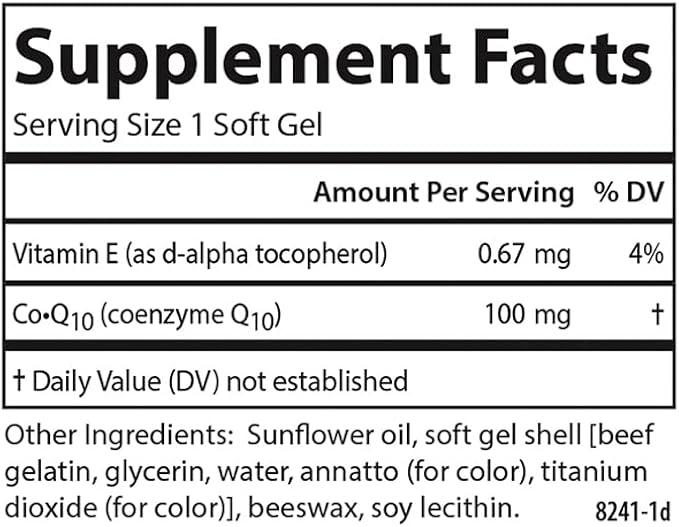 Carlson - Co-Q10 100 mg Energy Production &amp Heart Function 90 Softgels