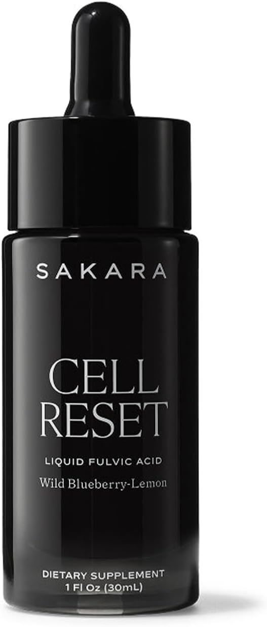 SAKARA Cell Reset – Liquid Fulvic Acid Complex with Wild Blueberry &amp Lemon | Mineral-Rich Antioxidant Drops for Cellular Detox Energy &amp Immune Support | Premium Bioavailable Formula 1 fl oz