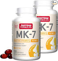 Jarrow Formulas MK-7 90 mcg - Bioactive Form of Vitamin K2-120 Servings (Softgels) - for Bone &amp Cardiovascular Health - Vitamin K2 MK-7 Dietary Supplement - Gluten Free (Pack of 2)