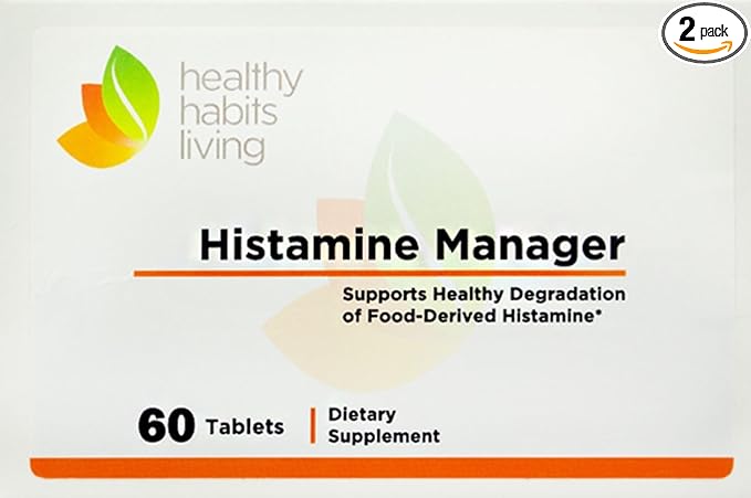 Histamine Manager – New and Improved Formula 20000 HDU of Diamine Oxidase DAO per tablet – Digestive Enzyme to Help Block and Manage Food-Derived Histamine Intolerance – 60 Tablets (2 Boxes)