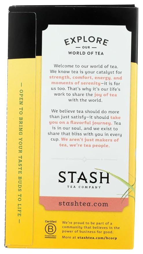 Stash Tea Company Premium Lemon Ginger Herbal Tea Caffeine Free 20 Tea Bags 1.1 oz (34 g) by Stash Tea