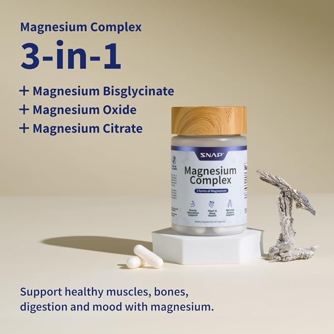 Snap Supplements Cholesterol Health + Magnesium Complex Bundle 60 Vegetarian Capsules Each