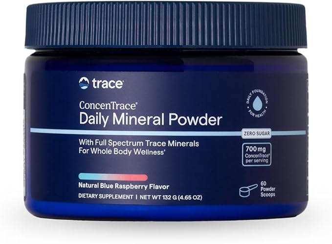 Trace Minerals ConcenTrace Daily Mineral Powder - Supports Energy Digestion Bone Health - 70+ Multiminerals Supplement with Ionic Magnesium Chloride &amp Potassium Sugar-Free (60 Servings)
