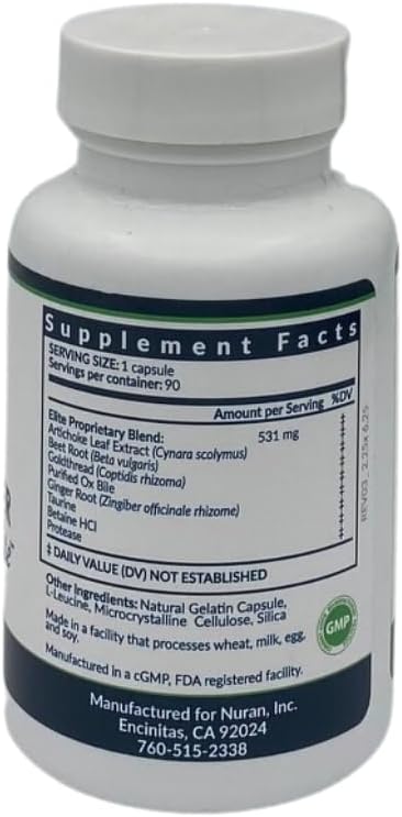 Gallbladder Formula Elite with Purified Bile Salts | Support for Abdominal discomfort Gas and Indigestion | Support for Those with and Without a Gallbladder 90 Caps