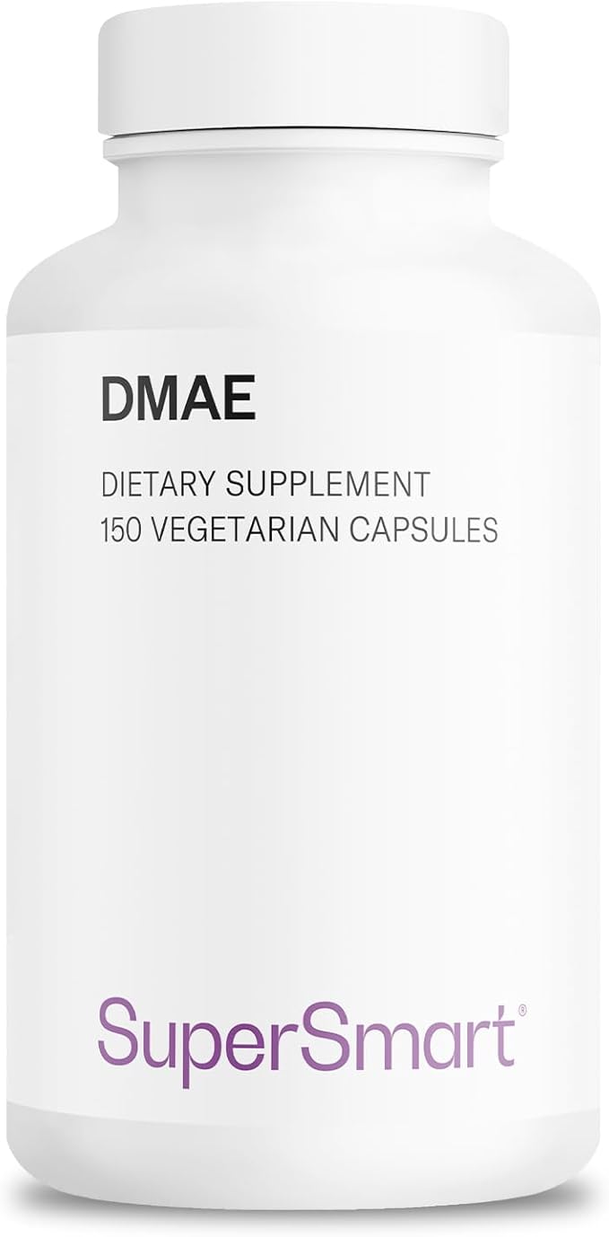 Supersmart - DMAE Supplement 390mg per Day (Dimethylaminoethanol) - from DMAE Bitartrate - Choline Production | Non-GMO &amp Gluten Free - 150 Vegetarian Capsules