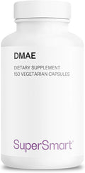 Supersmart - DMAE Supplement 390mg per Day (Dimethylaminoethanol) - from DMAE Bitartrate - Choline Production | Non-GMO &amp Gluten Free - 150 Vegetarian Capsules