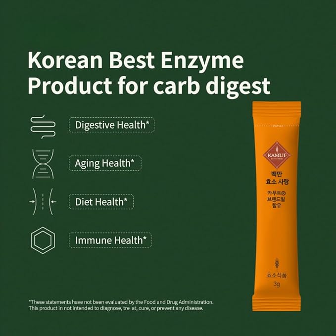 Digestive Enzymes with Kamut - 1000000 Units Amylase per Pouch Supports Carbs Protein &amp Gluten Breakdown After-Meal Digestive Support 20 Pouches