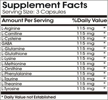 Amino Acid 1500mg Complex // 200 Capsules // Pure // by PureControl Supplements