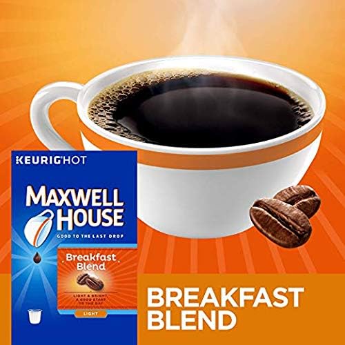 Maxwell House House Blend Medium Roast K-Cup Coffee Pods 84 CT + Breakfast Blend Light Ground Coffee K-Cup Pods 12 CT (Variety Pack)