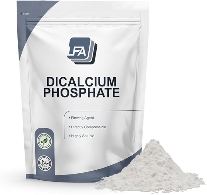 Dicalcium Phosphate Dihydrate DCPD Powder - 5 kg (11 lb) - Tablet &amp Capsule Flowing Agent - Food Anti-Caking Agent &amp Supplement Filler