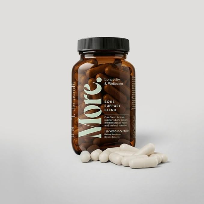 More. Longevity &amp Wellbeing Premium Calcium Supplement - Bone Strength Supplements with Magnesium Vitamin D3 + K2 &amp Zinc for Bone Health Support - 4 Capsule Daily - Easy to Swallow - 120 Caps