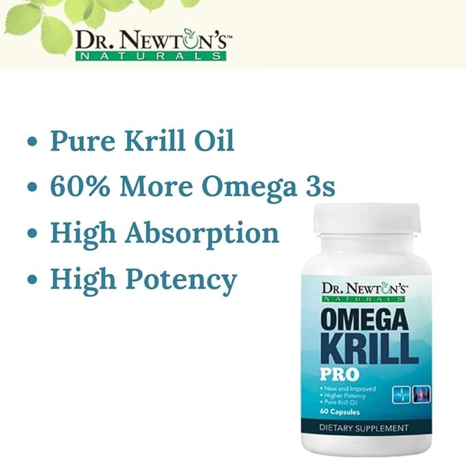 Dr. Newton’s Naturals OmegaKrill Pro EPA &amp DHA Omega 3 Pristine Krill Oil – Brain Joints Eyes - 60 Softgels