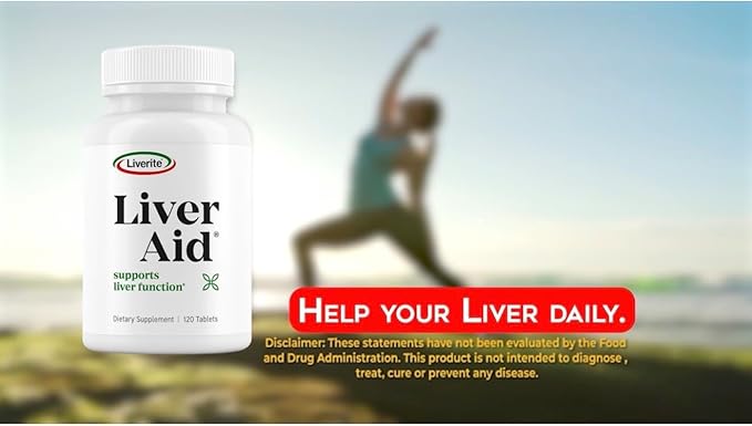 LIVERITE Liver Aid 2-Pack 120 Tablets (Total 240ct) Supports Healthy Liver Function Cleansing Energy &amp Daily Wellness