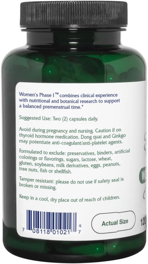 Vitanica Women's Phase I Premenstrual Support Vegan 120 Capsules