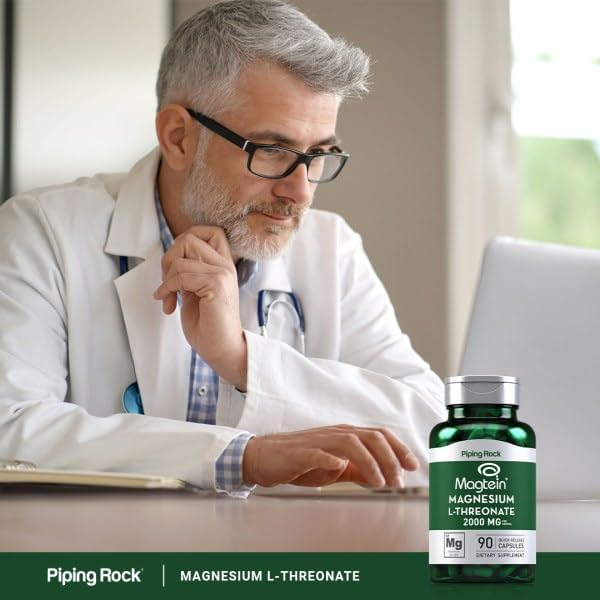 Piping Rock Magnesium L-Threonate Capsules 2000 mg | 90 Pills | Supplement for Men and Women with Magtein | Non-GMO Gluten Free