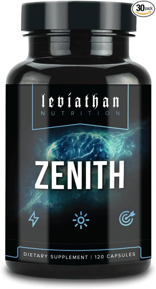 Leviathan Zenith | L-Tyrosine Acetyl L-Carnitine Uridine KSM-66 Ashwagandha L-Theanine for Men and Women