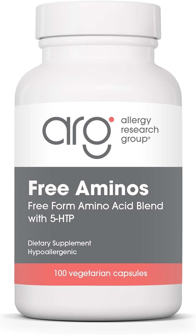 Allergy Research Group Free Aminos Supplement - Lean Muscle Mass Support Vegetarian Capsules - 100 Count