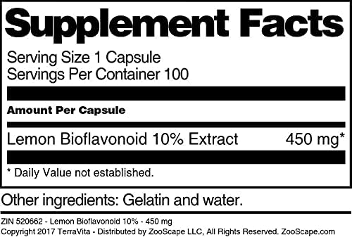 Lemon Bioflavonoid 10% - 450 mg (100 Capsules ZIN: 520662)