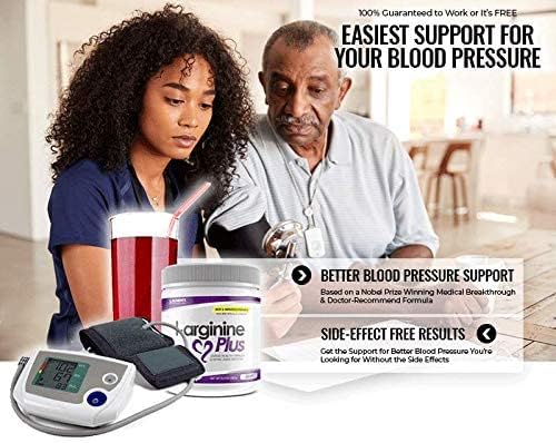 L-Arginine Plus Powder with 5110 mg L-Arginine and 1010 mg L-Citrulline - Nitric Oxide Supplement for Blood Flow and Circulation - Grape Lemon Lime Raspberry 13.4 Ounces Each - 3 Pack