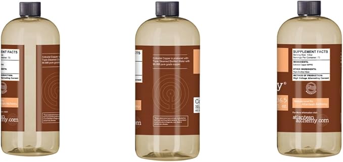 Colloidal Silver Copper Gold &amp Platinum Bundle 60PPM (36.5oz Bottles)