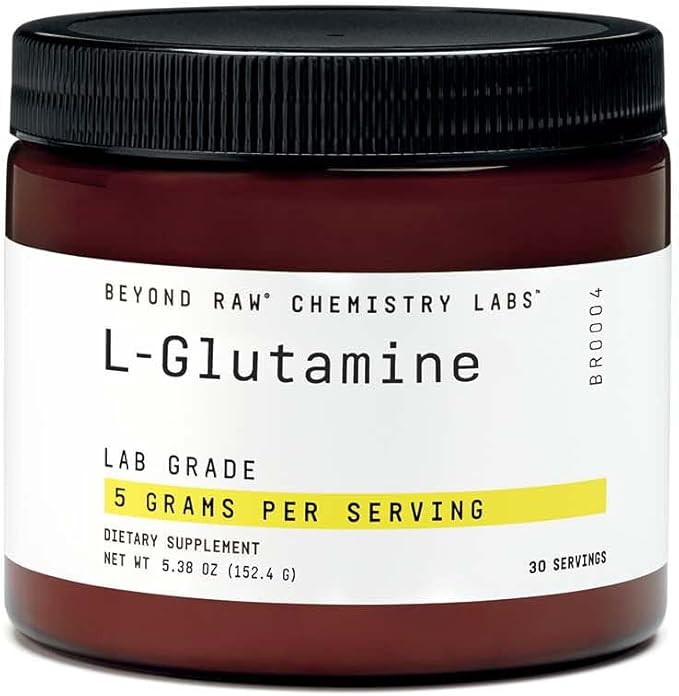 Beyond RAW Chemistry Labs L-Glutamine Powder Supports Muscle Function Lab Grade 30 Servings