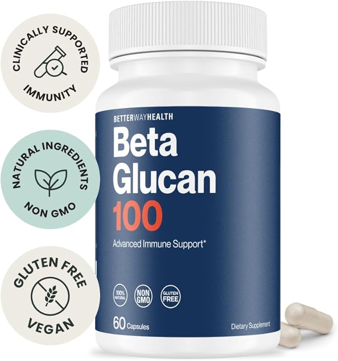 Better Way Health™ - Advanced Immune Readiness - Highly Purified 13/16 Beta Glucan 100 - Clinically Tested Immune Defense - 100mg/60 Capsules