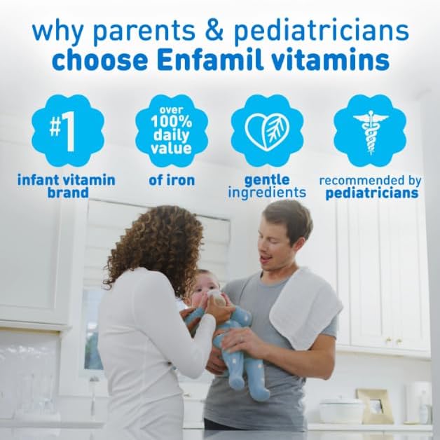 Enfamil Fer-in-Sol Iron Supplement Drops for Infants &amp Toddlers 15 mg 1.67 fl oz (50 ml) (Pack of 2)