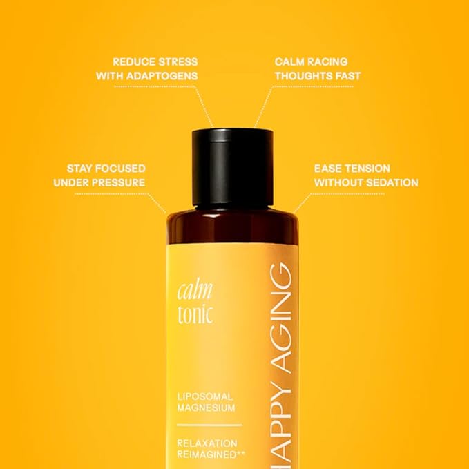 Happy Aging Vitality Trio – Longevity Shot + Calm Tonic + Relief Tonic | Energy Recovery &amp Immune Support | NAD+ + Magnesium + Quercetin | 3 Units