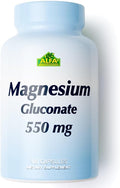 ALFA VITAMINS Magnesium Gluconate 550mg Dietary Supplement Supports Muscle &amp Nerve Function Bone Health &amp Bedtime Support Easy Absorption Essential Vitamins for Wellness 100 Tablets