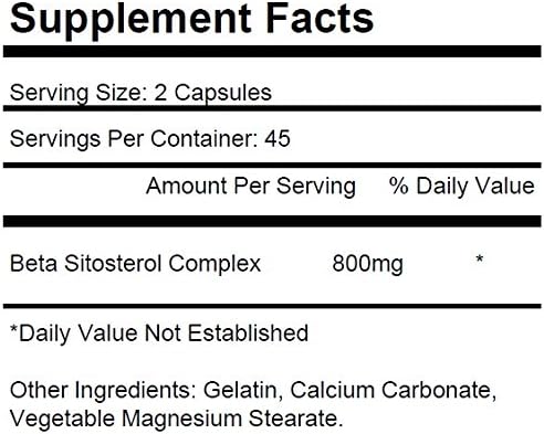 KRK SUPPLEMENTS 2 Bottles Beta Sitosterol 800mg Per Serving 180 Total Capsules Prostate Support