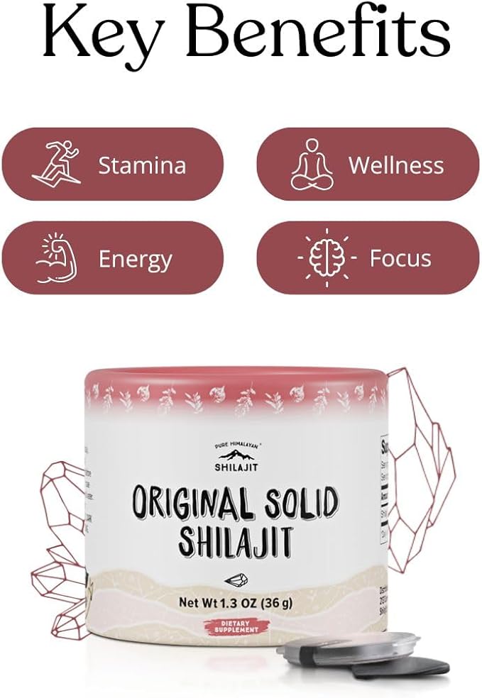 Pure Himalayan Shilajit | 100% Pure Natural Shilajit Grade A Max Potency 85+ Trace Minerals &amp Fulvic Acid | 3rd Party US Lab Tested | Immune Support Supplement - Men and Women | Original Solid (36