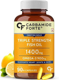 Generic Triple Strength Fish Oil 1400mg with Omega 3 900mg - 90 Softgel Capsules for Men &amp Women