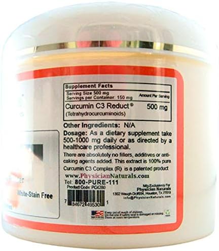 Pure White Curcumin C3 Reduct Powder 3X Absorption and 180X More Concentrated Than Turmeric Powder 75 GMS