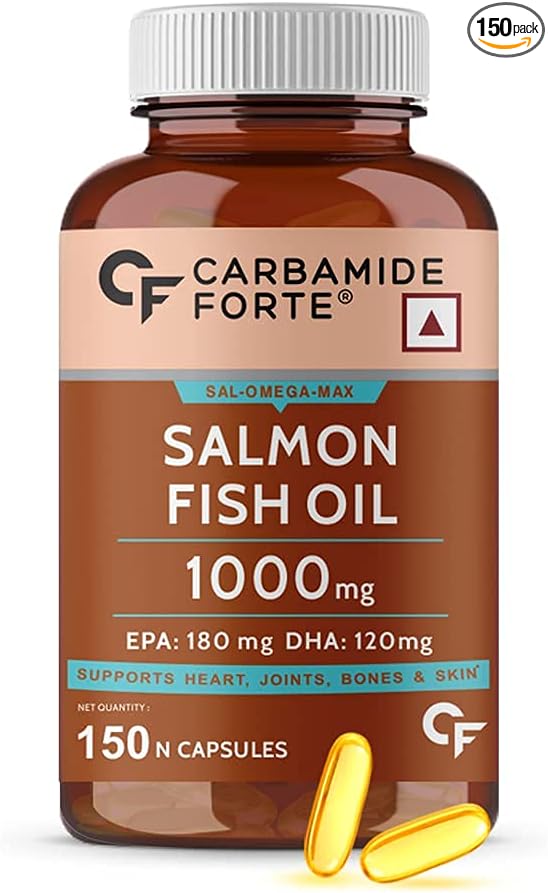 Salmon Omega 3 Fish Oil 1000 mg EPA 180mg and DHA 120 mg - 150 Softgel Capsules