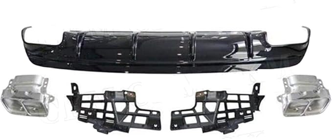 PP Rear Lip Diffuser with Exhaust Tips Compatible for Mercedes-Benz CLA Class W117 CLA260 CLA45 2013-2018 Bumper Skid Plate (Color : 2016-2018 Black)