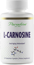 Paradise Herbs L-Carnosine Super Potent Ultra Pure Antioxidant Vegan Non GMO Gluten Free 60 Vegetarian Capsules