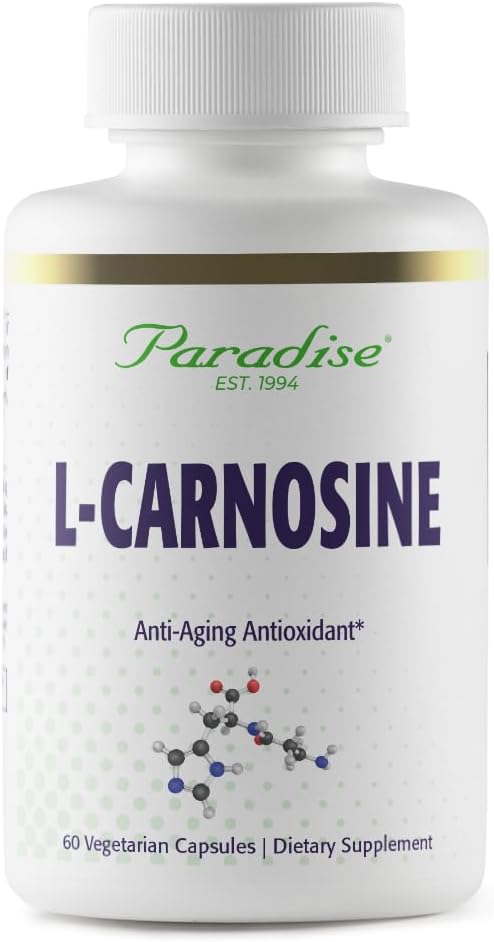 Paradise Herbs L-Carnosine Super Potent Ultra Pure Antioxidant Vegan Non GMO Gluten Free 60 Vegetarian Capsules