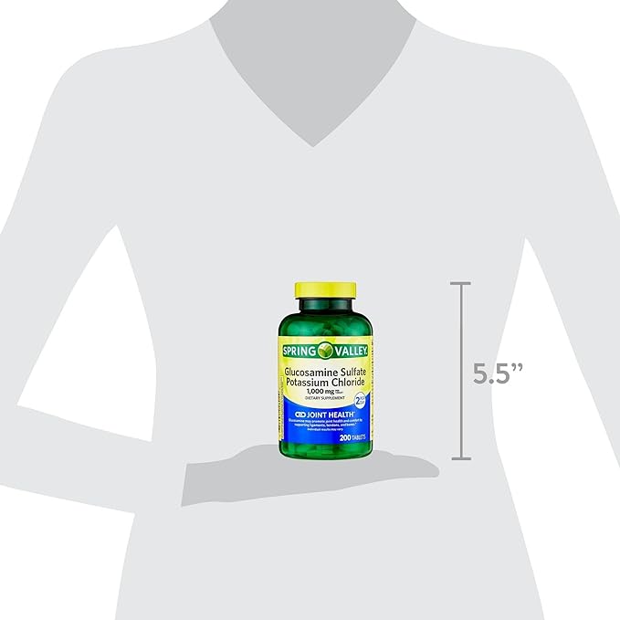 Spring Valley Glucosamine Sulfate Potassium Chloride | Glucosamina para las Articulaciones | Inflammation | 1000 mg | Set with Basket Goods Store