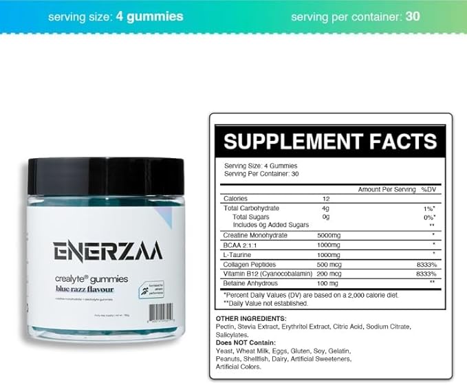 Daily Creatine Complex Gummies – 4.5g Active Blend with Essential Electrolytes – 2 Gummies per Day | 60 Count Jar | Supports Daily Vitality &amp Hydration (Pack of 3 Blue Razz Flavor)